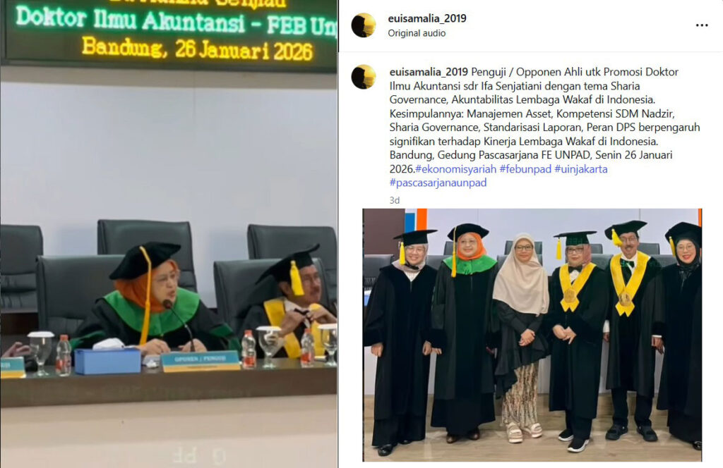Prof. Dr. Euis Amalia Jadi Opponen Ahli Promosi Doktor di UNPAD, Tekankan Penguatan Tata Kelola Wakaf Prof. Dr. Euis Amalia Jadi Opponen Ahli Promosi Doktor di UNPAD, Tekankan Penguatan Tata Kelola Wakaf